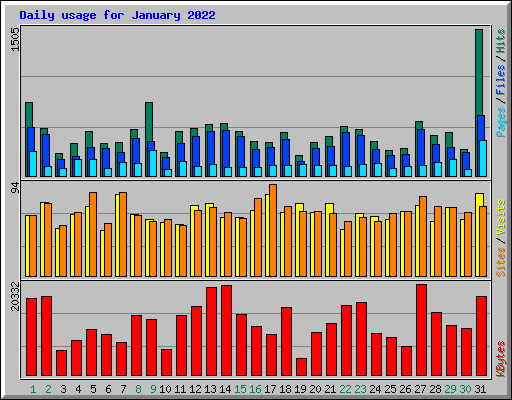 Daily usage for January 2022
