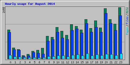 Hourly usage for August 2014