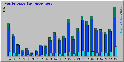 Hourly usage for August 2015