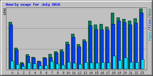 Hourly usage for July 2016