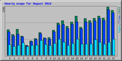 Hourly usage for August 2016