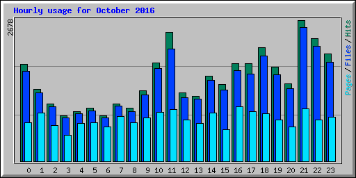 Hourly usage for October 2016