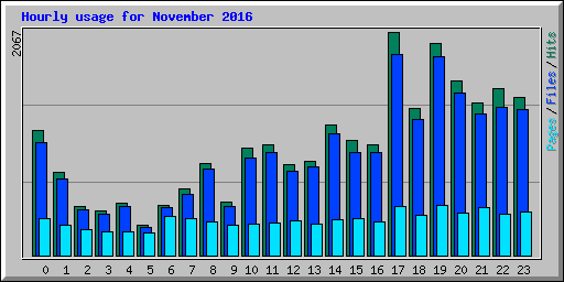 Hourly usage for November 2016