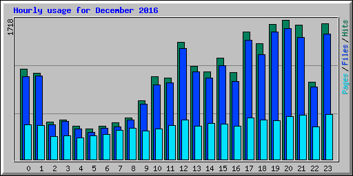 Hourly usage for December 2016