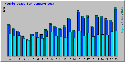 Hourly usage for January 2017