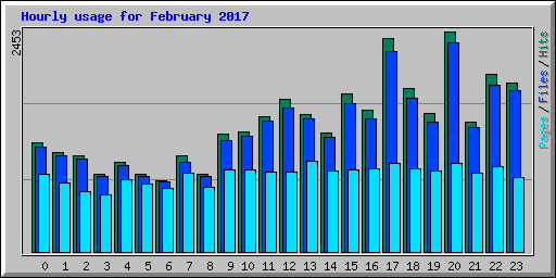 Hourly usage for February 2017