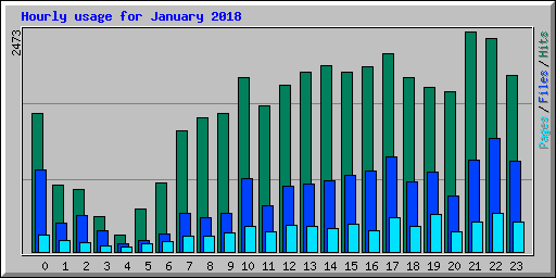 Hourly usage for January 2018