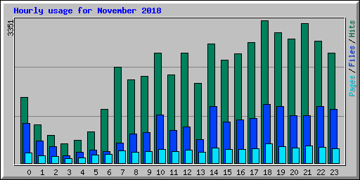 Hourly usage for November 2018
