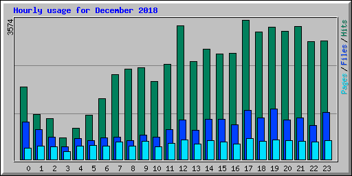 Hourly usage for December 2018