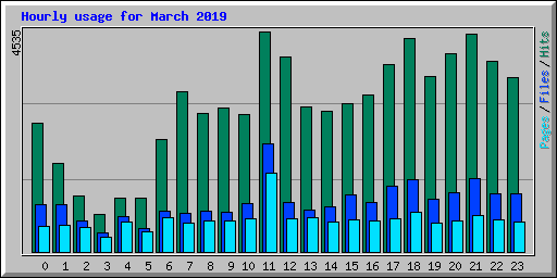 Hourly usage for March 2019