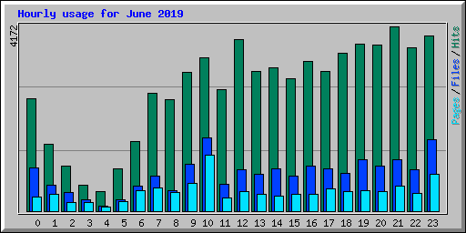 Hourly usage for June 2019