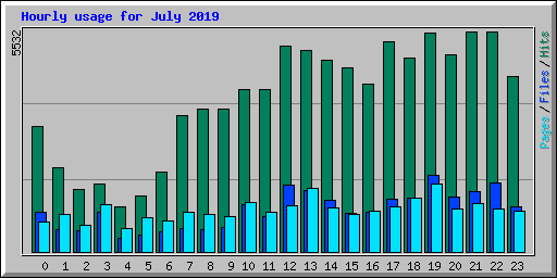 Hourly usage for July 2019