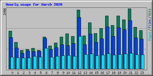 Hourly usage for March 2020