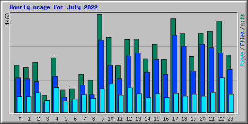 Hourly usage for July 2022