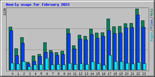 Hourly usage for February 2023
